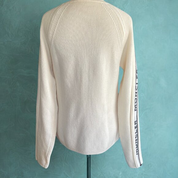 AUTHENTIC Moncler Logo Tape Pullover Sweater - Cream/Ivory - Picture 2 of 8